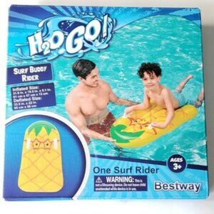 Bestway H2O Go Pineapple Inflatable Surf Buddy Rider Float Ages 3+ New 31"x18"